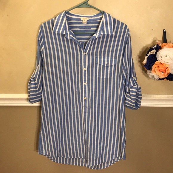 J. Crew Factory Tops - J. Crew Factory striped popover tunic